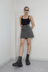 CIRCLE CUT-OUT MINI SKIRT -BLACK-